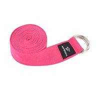AQF Cinturon Yoga bandas elasticas musculacion Metal D Hebilla, Correa Yoga para Fitness, Mejores Estiramientos & Flexibilidad ejercicio Puro Algodón Cosas con Tamaños 1.8M, 2.4M, 3M (3M, Rosa)