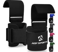 AQF Correas De Ganchos para Levantamiento De Pesas, Agarre De Goma Antideslizante De 8 mm De Grosor Acolchado De Neopreno con Doble Costura para Levantamiento De Potencia, Peso Muerto (Negro)