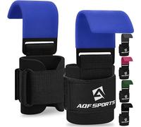 AQF Correas De Ganchos para Levantamiento De Pesas, Agarre De Goma Antideslizante De 8 mm De Grosor Acolchado De Neopreno con Doble Costura para Levantamiento De Potencia, Peso Muerto (Azul)