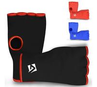 AQF - Guantes de Boxeo (elásticos, Protectores de puño, Transpirables, Talla L), Color Negro