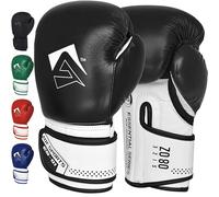AQF Guantes De Boxeo para MMA Muay Thai Boxing Bag Guantes Boxeo De Kick Boxing Saco De Boxeo De Pie Y Punching con Capas Extra De Acolchado (Negro, 16oz)
