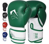 AQF Guantes De Boxeo para MMA Muay Thai Boxing Bag Guantes Boxeo De Kick Boxing Saco De Boxeo De Pie Y Punching con Capas Extra De Acolchado (Verde, 16oz)