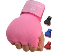 AQF - Guantes Interiores de Boxeo (Acolchados, con Correa de Gel, Color Negro, Azul y Rojo (Rosa, Extragrande)