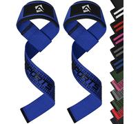 AQF Neopreno Acolchado Straps Powerlifting, Straps Gym Levantamiento De Pesas con Soporte Muñequera, Agarraderas Gym, Muñeqeras Para Entrenamiento, Culturismo Potencia (Azul Gel Empuñadura)