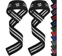 AQF Neopreno Acolchado Straps Powerlifting, Straps Gym Levantamiento De Pesas con Soporte Muñequera, Agarraderas Gym, Muñeqeras Para Entrenamiento, Culturismo Potencia (Negro & Blanco)