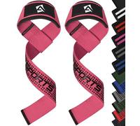 AQF Neopreno Acolchado Straps Powerlifting, Straps Gym Levantamiento De Pesas con Soporte Muñequera, Agarraderas Gym, Muñeqeras Para Entrenamiento, Culturismo Potencia (Rosa Gel Empuñadura)