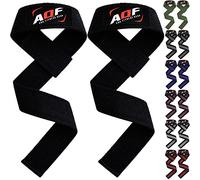 AQF No Acolchado Straps Powerlifting, Straps Gym de Levantamiento De Pesas Soporte Muñequera, Agarraderas Gym,Muñeqeras Para Entrenamiento, Culturismo Levantamiento De Potencia (Negro)