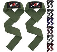 AQF No Acolchado Straps Powerlifting, Straps Gym de Levantamiento De Pesas Soporte Muñequera, Agarraderas Gym,Muñeqeras Para Entrenamiento, Culturismo Levantamiento De Potencia (Militar Verde)