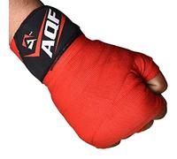 AQF Vendas Boxeo con 4 Metros Eslora Vendas Elasticas para Deportes De Combate, Boxeo, MMA (Artes Marciales Mixtas) Y Cross Fitness (Rojo)