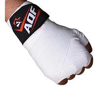 AQF Vendas Boxeo con 4 Metros Eslora Vendas Elasticas para Deportes De Combate, Boxeo, MMA (Artes Marciales Mixtas) Y Cross Fitness (Blanco)