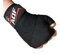 AQF Vendas Boxeo con 4 Metros Eslora Vendas Elasticas para Deportes De Combate, Boxeo, MMA (Artes Marciales Mixtas) Y Cross Fitness (Negro)
