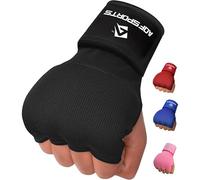 AQF Vendas Boxeo, Guantes Interiores Boxeo, Muñeca Elasticas Tape Vendaje 75cm Largo, Vendas De Boxe Protector Mano Wraps 4 Dedos para Muay Thai, Taekwondo & MMA (Negro Completo, L)