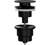 AQG - Válvula Clic-Clac Universal para Lavabo - Tapón Plano - Compatible con Rebosadero y Sin Rebosadero - Diseño Elegante y Alta Durabilidad (Negro)