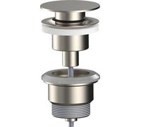 AQG - Válvula Clic-Clac Universal para Lavabo - Tapón Plano - Compatible con Rebosadero y Sin Rebosadero - Diseño Elegante y Alta Durabilidad (Niquel Satinado)