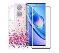 AQGG Funda + 1 Protectores de Pantalla para Blackview A200 Pro (6.67") Carcasa Transparent Silicone Cover Suave TPU Phone Caso -Vidrio Templado Film Película - Amor