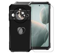 AQGG Funda + Vidrio Templado para Blackview BL9000 Pro (6.78") Cover，con [Anillo Soporte MóVil] Black Estuche a Prueba de Golpes Silicone TPU Cristal Templado Film Dureza 9H