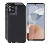 AQGG para ZTE Axon 50 Lite 8050 (6.60") Funda + Cristal Templado, Case Caso Negro Suave Silicona Cover TPU Carcasa Vidrio Templado Protector para ZTE Axon 50 Lite 8050 - Amor