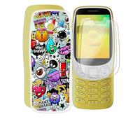 AQGGESH para Nokia 3210 2024 Funda + 2 Piezas Protectores de Pantalla, Transparente Suave Silicona Case Anti-Rasguño Protectora Carcasa para Nokia 3210 2024 (2.40") - XS40