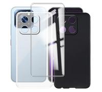 AQGGIIXY 2 Pack Funda + 2 Pack Protectores de Pantalla para Meizu Mblu 22 (6.79") Carcasa Transparent + Black Silicone Cover Suave Caso -Vidrio Templado Film Película