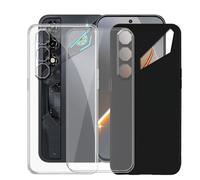 AQGGIIXY 2 Pack Funda + 2 Pack Protectores de Pantalla para Nubia Neo 5 5G (6.80") Carcasa Transparent + Negro Silicone Cover Suave Caso -Vidrio Templado Film Película