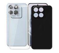 AQGGIIXY 2 Piezas Funda para Motorola Edge 70 Fusion (6.78") Fundas Protector Cover Carcasas Parachoques Transparente + Black TPU Suave Silicone Caso Phone Case Skin