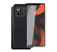 AQGGIIXY Carcasa para Gigaset GS6 Pro Funda (6.67")+ Protectores de Pantalla de Vidrio Templado Cristal Templado, Nero Suave Silicona TPU Case Anti-Rasguño Protectora - Black