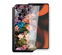 AQGGIIXY Carcasa para Gigaset GS6 Pro Funda (6.67")+ Protectores de Pantalla de Vidrio Templado, Nero Suave Silicona TPU Case Anti-Rasguño Protectora - Florecen Las Flores
