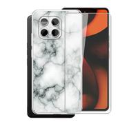 AQGGIIXY Carcasa para Gigaset GS6 Pro Funda (6.67")+ Protectores de Pantalla de Vidrio Templado, Transparente Suave Silicona TPU Case Anti-Rasguño Protectora- Mármol