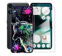 AQGGIIXY Carcasa para Nothing Phone 3a Lite 5G Funda (6.77")+ Protectores de Pantalla de Vidrio Templado Cristal Templado, Nero Suave Silicona TPU Case Anti-Rasguño Protectora - XT113