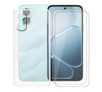 AQGGIIXY Carcasa para OPPO A6x 4G Funda (6.75") + 2 Piezas Protectores de Pantalla de Vidrio Templado, Transparente Suave Silicona TPU Case Anti-Rasguño Protectora- Clear