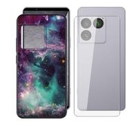 AQGGIIXY Carcasa para Sony Xperia 1 VIII Funda (6.50")+ Protectores de Pantalla de Vidrio Templado Cristal Templado, Nero Suave Silicona TPU Case Anti-Rasguño Protectora -Fantasía A33