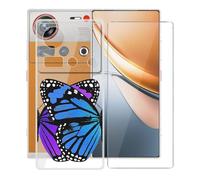 AQGGIIXY Carcasa para ZTE Nubia Z70S Ultra Funda (6.85")+ Protectores de Pantalla de Vidrio Templado, Transparente Suave Silicona TPU Case Anti-Rasguño Protectora- Azul púrpura