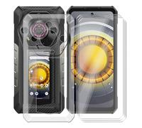 AQGGIIXY Funda + 3 Piezas Protectores de Pantalla para Ulefone Armor 30 Pro (6.95") Carcasa Transparent Silicone Cover Suave TPU Phone Caso -Vidrio Templado Film Película - Clear