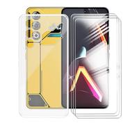 AQGGIIXY Funda + 3 Piezas Protectores de Pantalla para ZTE Nubia Neo 3 GT (6.80") Carcasa Transparent Silicone Cover Suave TPU Phone Caso -Vidrio Templado Film Película - Clear