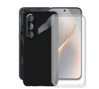 AQGGIIXY Funda + 4 Piezas Protectores de Pantalla para Nubia Neo 5 5G (6.80") Carcasa Black Silicone Cover Suave TPU Phone Caso Vidrio Templado Film Película - Black