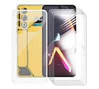 AQGGIIXY Funda + 4 Piezas Protectores de Pantalla para ZTE Nubia Neo 3 GT (6.80") Carcasa Transparent Silicone Cover Suave TPU Phone Caso -Vidrio Templado Film Película - Clear
