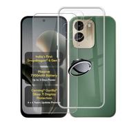 AQGGIIXY Funda Anillo y Vidrio para Poco M8x 5G | 6.90". Silicona suave, antideslizante, anti golpes, dureza 9H, anti rayones, ultra delgado, HD claro, anillo giratorio 360°.