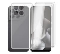 AQGGIIXY Funda con Pack 3 Vidrios para Motorola Moto G37 | 6.67". Silicona suave, antideslizante, anti golpes, dureza 9H, anti rayones, ultra delgado, HD claro.