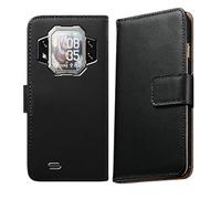 AQGGIIXY Funda Cubot KingKong X (6.58"), Funda tipo cartera, funda de piel sintética, funda protectora forrada de silicona flip-top antiarañazos para Cubot KingKong X - Negro
