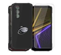 AQGGIIXY Funda Negra Anillo y Vidrio para Doogee Blade 20 Plus
