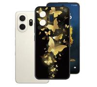 AQGGIIXY Funda Negra con Estampado para TCL NXTpaper 70 - A30 | 6.90". Silicona suave, antideslizante, bordes elevados, esquinas reforzadas, anti golpes, agarre seguro.