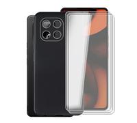 AQGGIIXY Funda Negra con Pack 3 Vidrios para Gigaset GS6 Pro | 6.67". Silicona suave, antideslizante, anti golpes, dureza 9H, anti rayones, ultra delgado, HD claro.