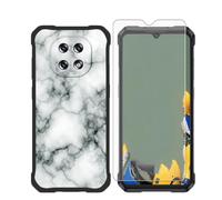 AQGGIIXY Funda Negra con Protector para Cubot Kingkong ES 5 - WM73 | 6.88". Silicona suave, antideslizante, anti golpes, dureza 9H, anti rayones, ultra delgado, HD claro.