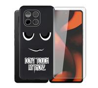AQGGIIXY Funda Negra con Protector para Gigaset GS6 Pro - DUO6 | 6.67". Silicona suave, antideslizante, anti golpes, dureza 9H, anti rayones, ultra delgado, HD claro.