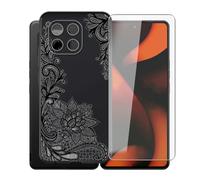 AQGGIIXY Funda Negra con Protector para Gigaset GS6 Pro - WM108 | 6.67". Silicona suave, antideslizante, anti golpes, dureza 9H, anti rayones, ultra delgado, HD claro.