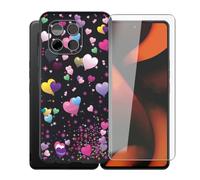 AQGGIIXY Funda Negra con Protector para Gigaset GS6 Pro - YQ29 | 6.67". Silicona suave, antideslizante, anti golpes, dureza 9H, anti rayones, ultra delgado, HD claro.