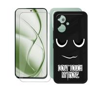 AQGGIIXY Funda Negra con Protector para Poco M8 Power - DUO6 | 6.90". Silicona suave, antideslizante, anti golpes, dureza 9H, anti rayones, ultra delgado, HD claro.