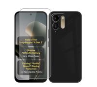 AQGGIIXY Funda Negra con Protector para Poco M8x 5G | 6.90". Silicona suave, antideslizante, anti golpes, dureza 9H, anti rayones, ultra delgado, HD claro.