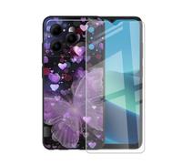AQGGIIXY Funda Negra Estampado y Vidrio para Doogee Note 56X Lite - XV16