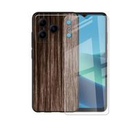 AQGGIIXY Funda Negra Estampado y Vidrio para Doogee Note 56X Lite - XV22